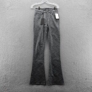 Paige High Rise Lou Lou Landscape Jacquard Coated Flare Jeans‎ Women 25 NEW